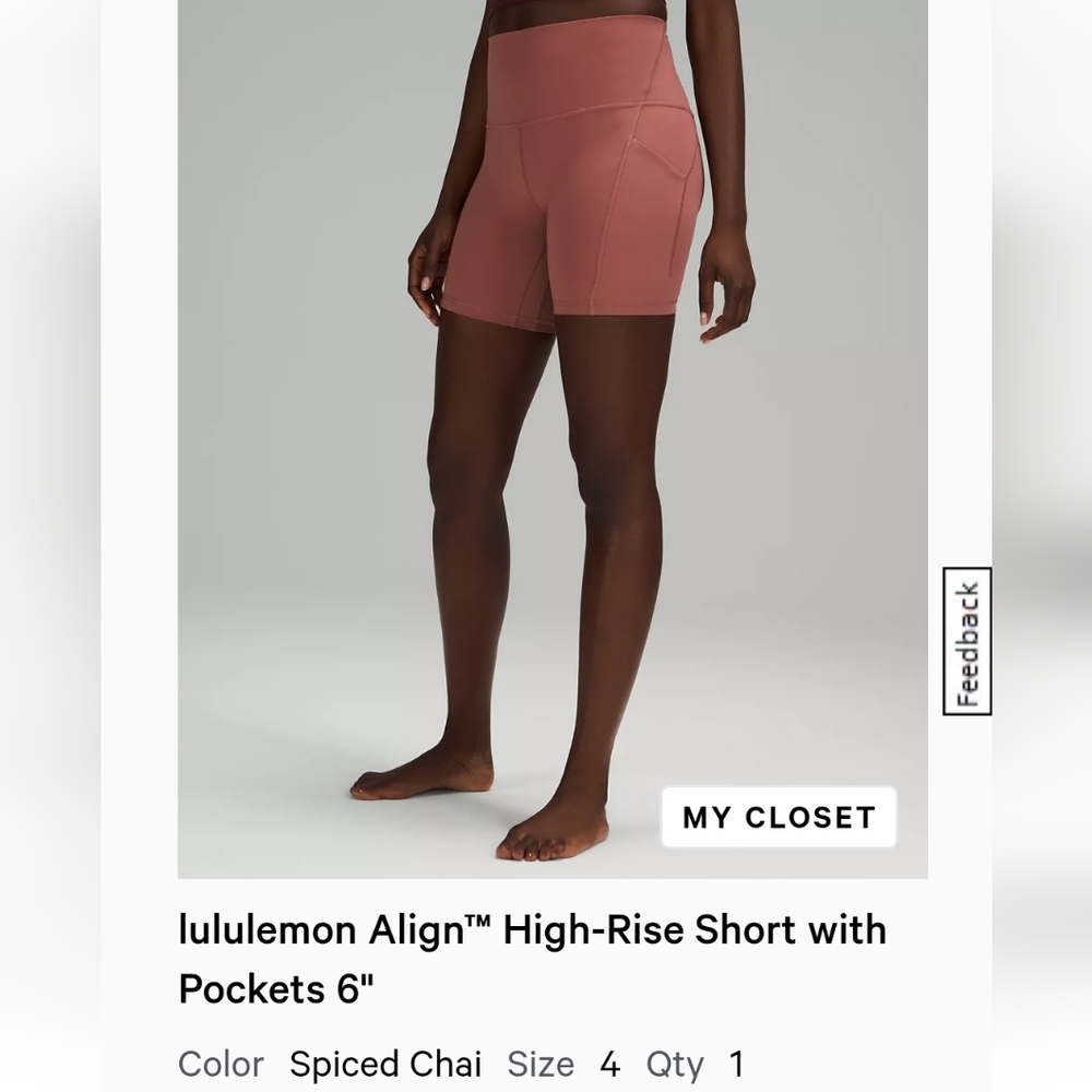 Align High Rise Shorts With Pockets 6"